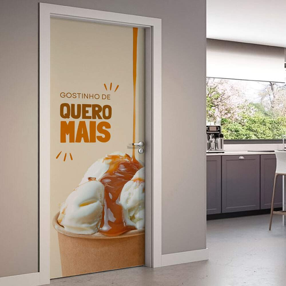 Adesivo de Porta Gostinho de Quero Mais-73X210Cm Adesivo de Porta Gostinho de Quero Mais-73X210Cm