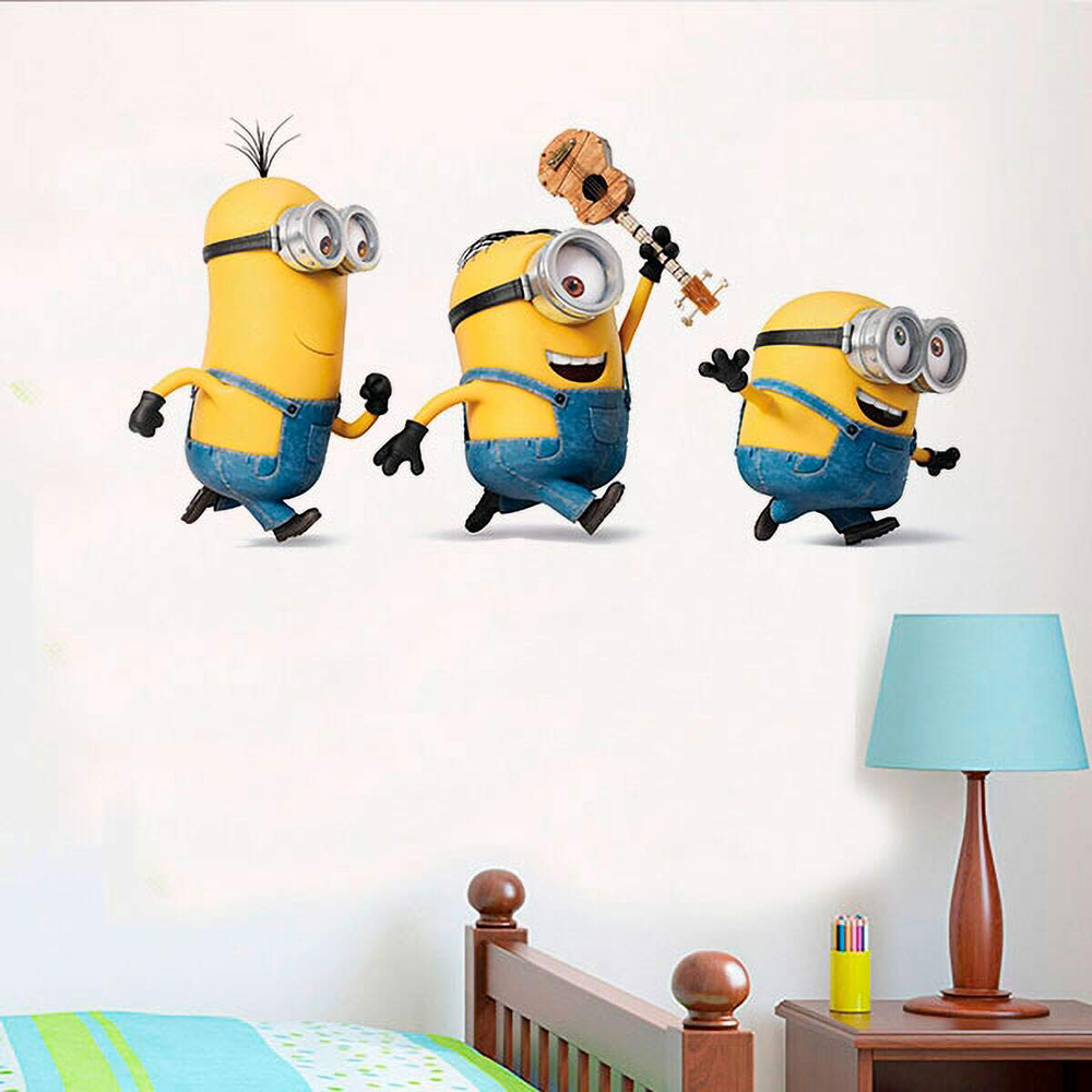 Adesivo de Parede Infantil Minions e Violão- Extra Grande 125x65cm Adesivo de Parede Infantil Minions e Violão- Extra Grande 125x65cm