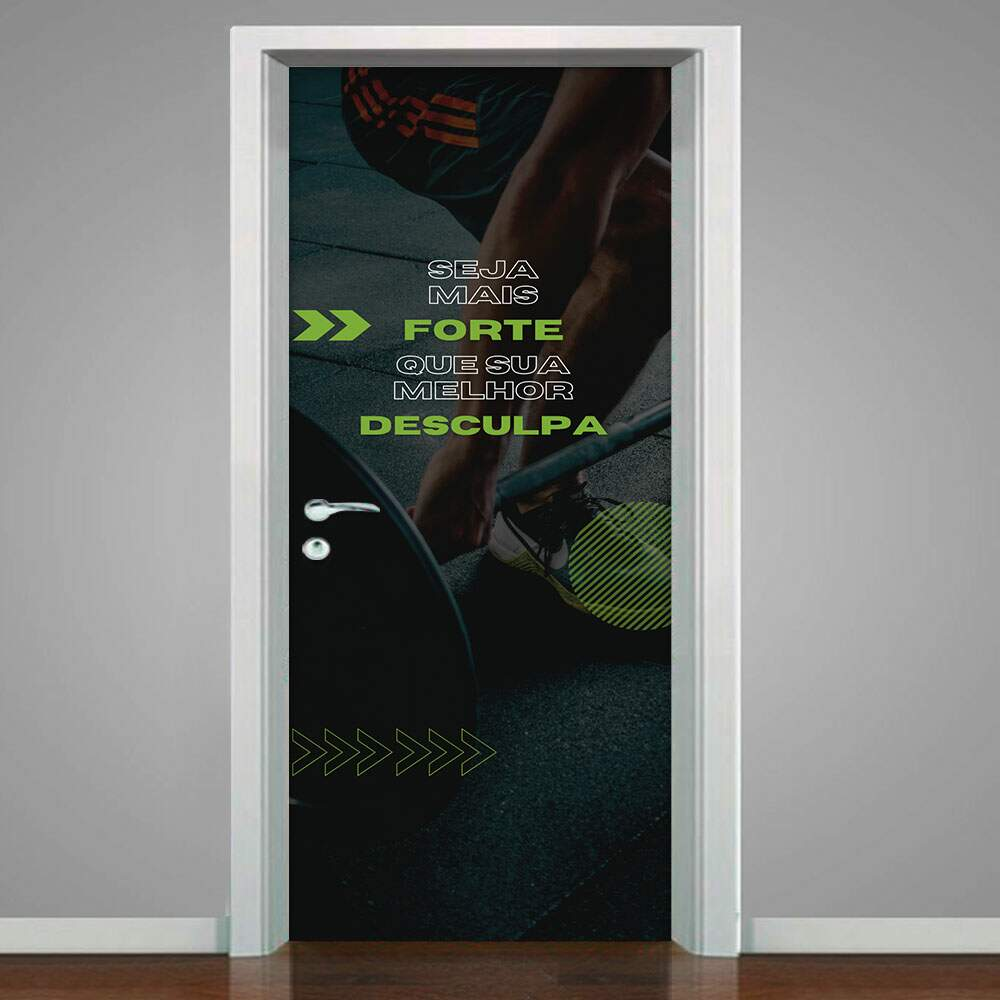 Adesivo para Porta Seja Mais Forte-73X210Cm Adesivo para Porta Seja Mais Forte-73X210Cm
