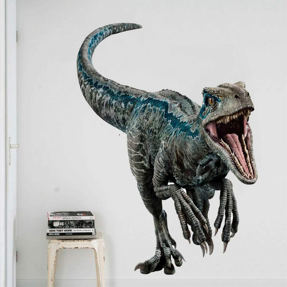 Adesivo de Parede Dinossauro Velociraptor Blue- Grande 60x85cm Adesivo de Parede Dinossauro Velociraptor Blue- Grande 60x85cm