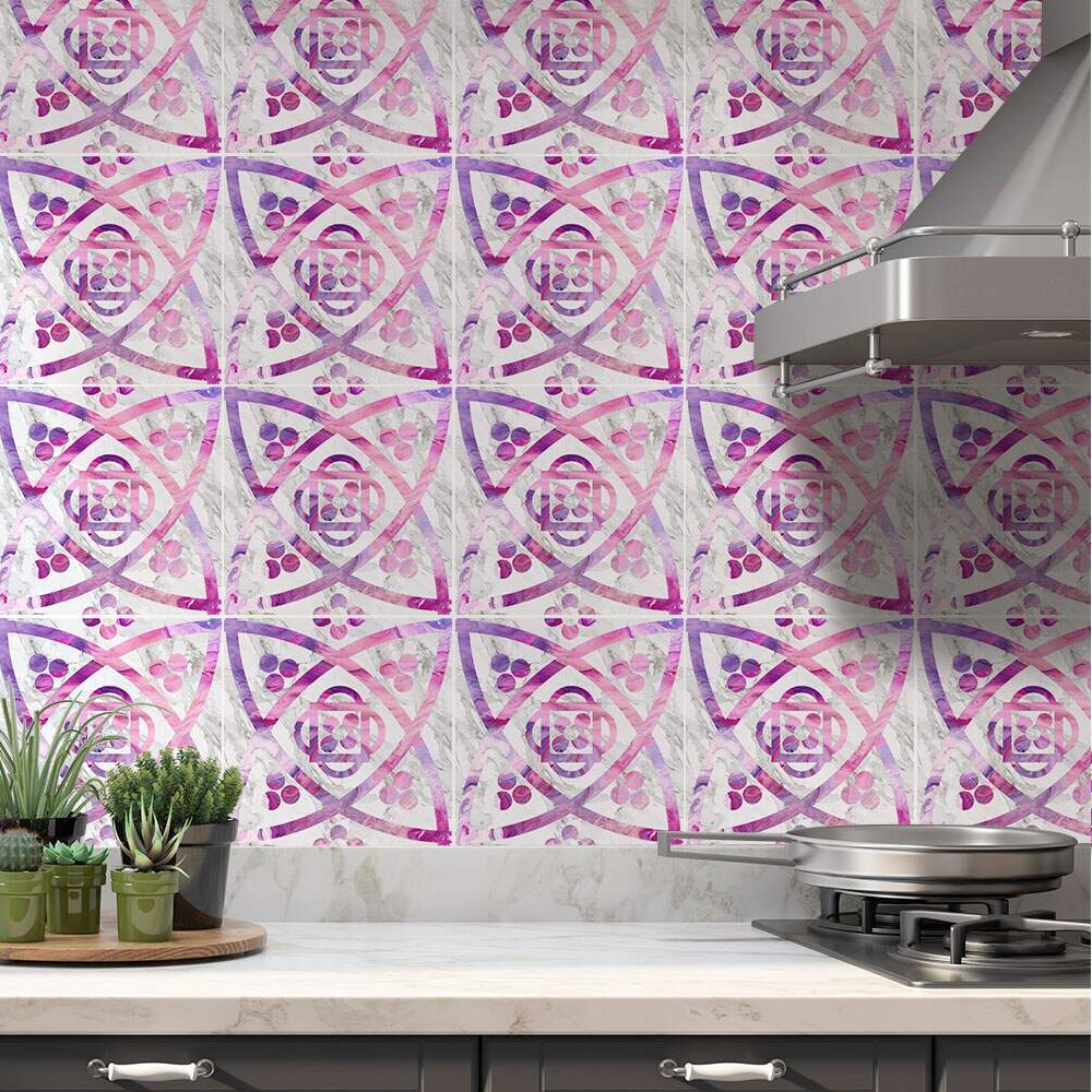Adesivos de Azulejos Ladrilhos Cartela Mármore Rosa e Branco 14-20x20cm Adesivos de Azulejos Ladrilhos Cartela Mármore Rosa e Branco 14-20x20cm