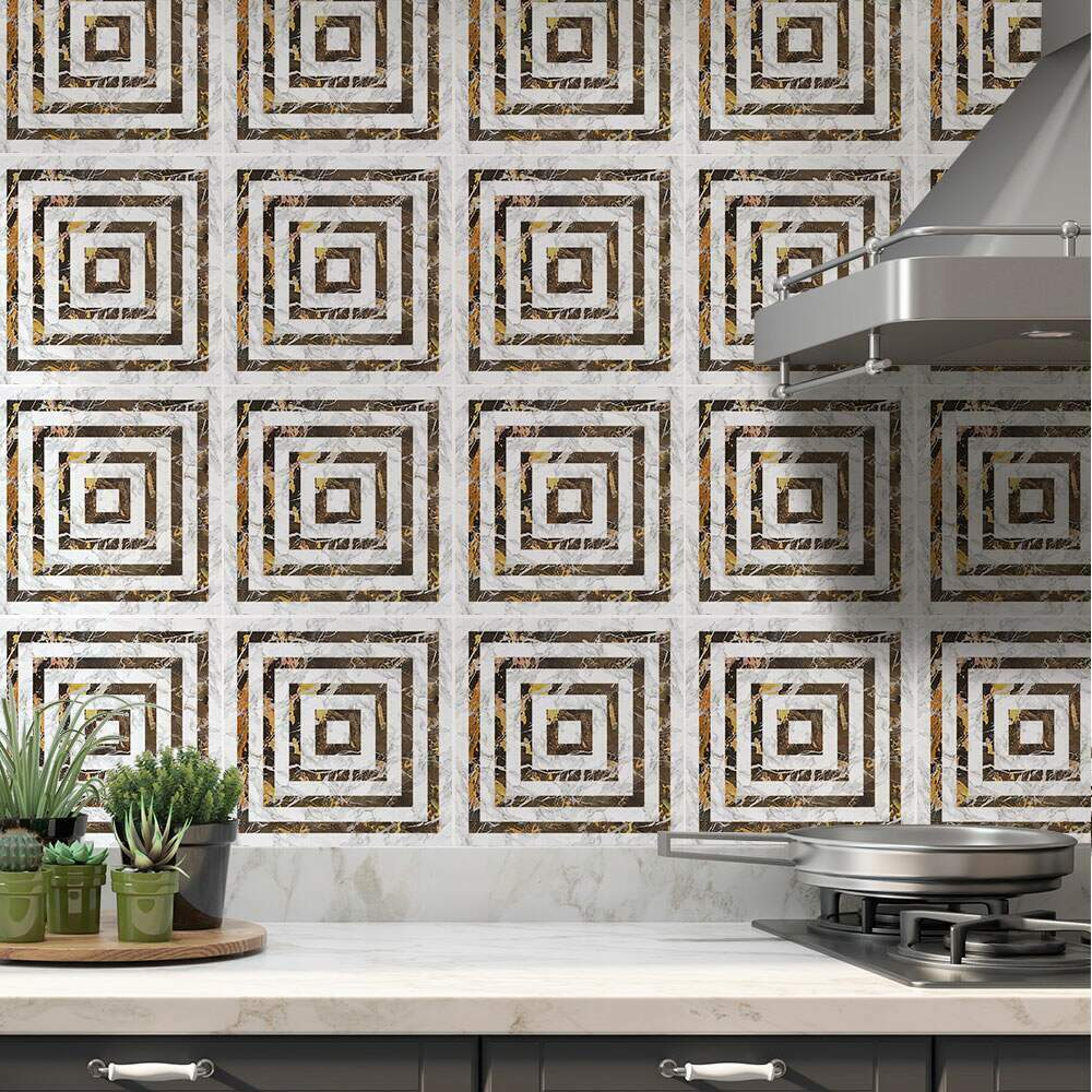 Adesivos de Azulejos Ladrilhos Cartela Mármore Marrom e Branco 10-10x10cm Adesivos de Azulejos Ladrilhos Cartela Mármore Marrom e Branco 10-10x10cm