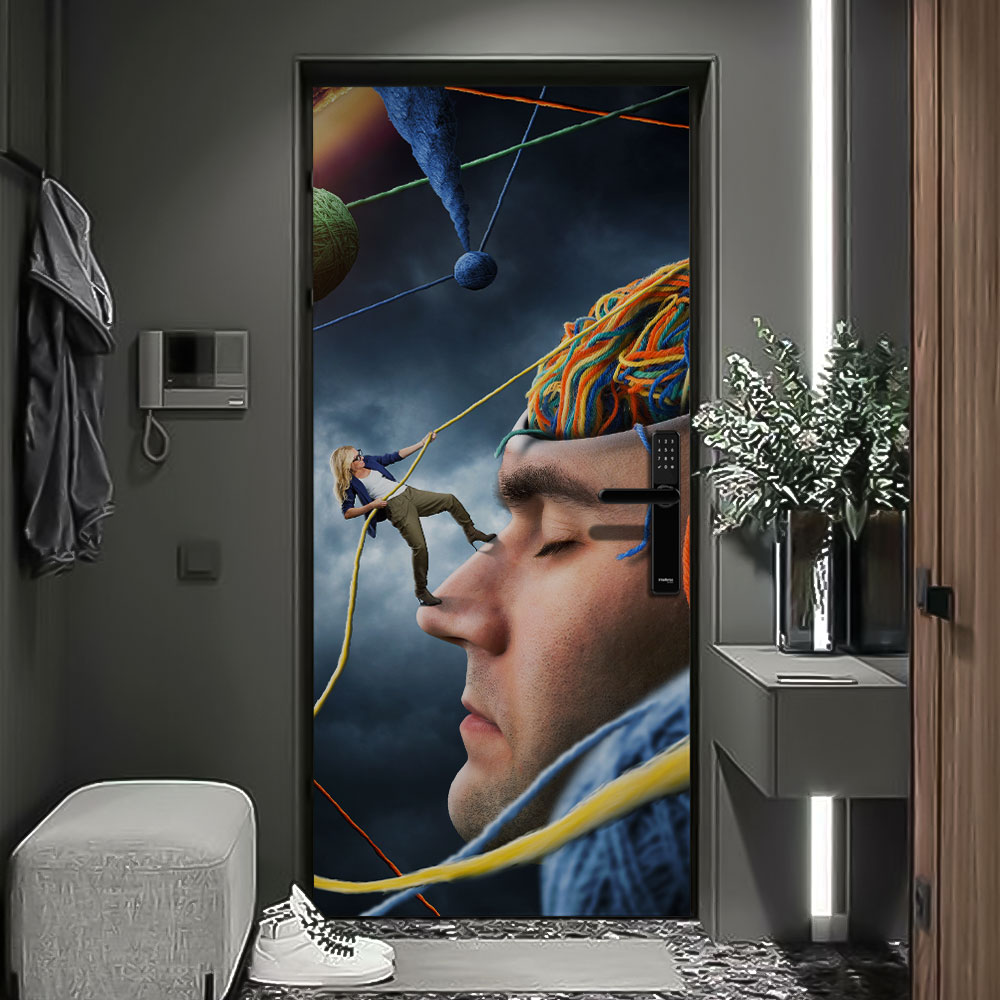 Adesivo de Porta Psicologia Conceitual-63X210Cm Adesivo de Porta Psicologia Conceitual-63X210Cm