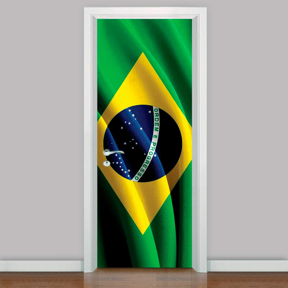 Adesivo para Porta Bandeira do Brasil-93X210Cm Adesivo para Porta Bandeira do Brasil-93X210Cm