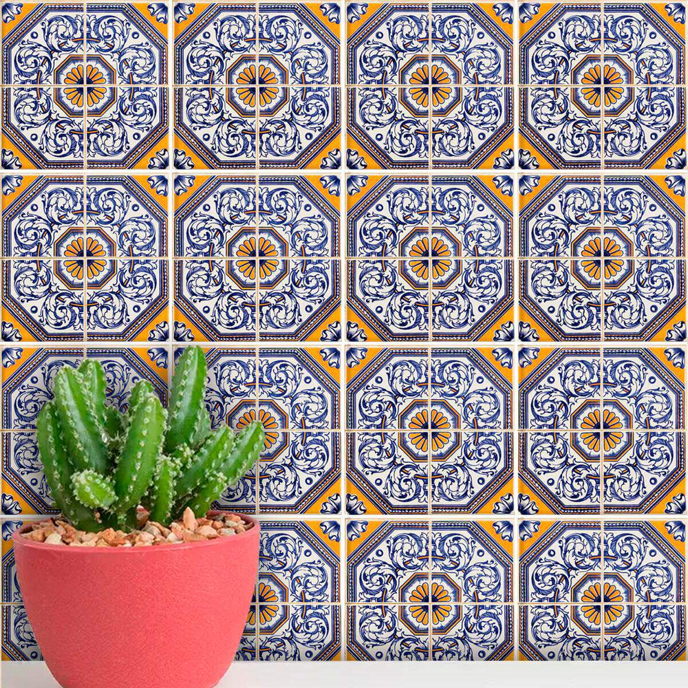 Adesivos de Azulejos Ladrilhos Hidráulicos Modelo 57-15x15cm Adesivos de Azulejos Ladrilhos Hidráulicos Modelo 57-15x15cm