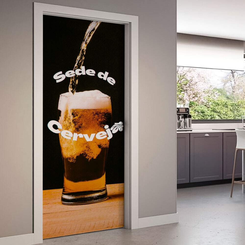 Adesivo de Porta Sede De Cerveja-73X210Cm Adesivo de Porta Sede De Cerveja-73X210Cm