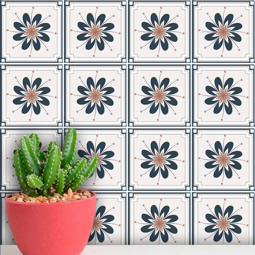 Adesivos de Azulejos Ladrilhos Hidráulicos Modelo 108-10x10cm Adesivos de Azulejos Ladrilhos Hidráulicos Modelo 108-10x10cm