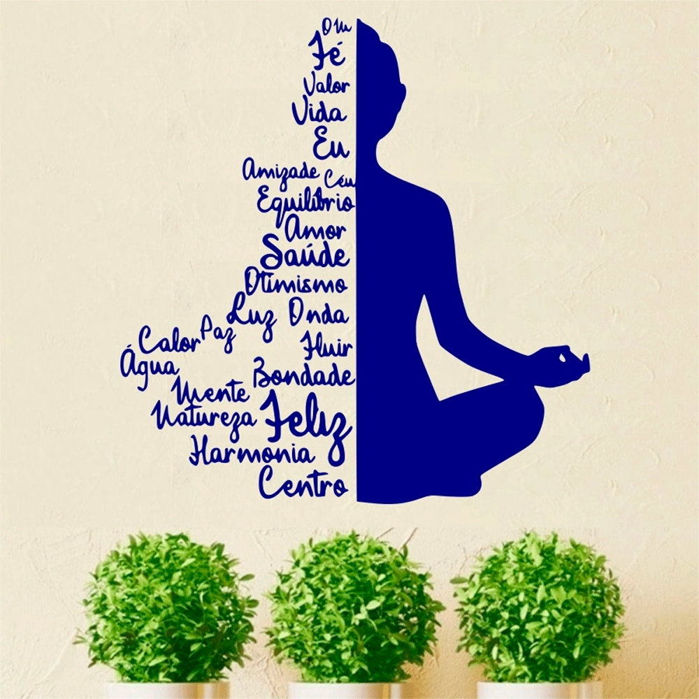 Adesivo de Parede Meditação Positividade Buda- Especial 120x124cm Adesivo de Parede Meditação Positividade Buda- Especial 120x124cm