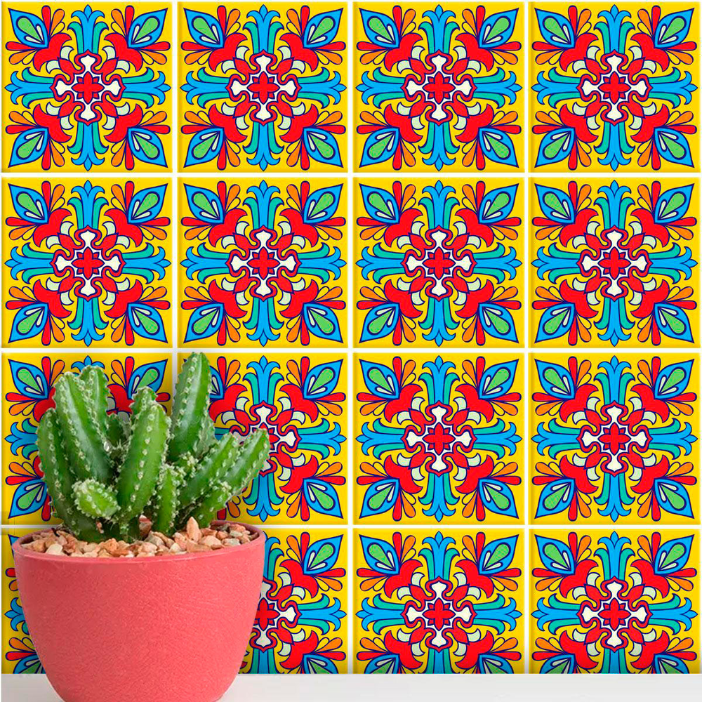 Adesivos de Azulejos Ladrilhos Hidráulicos Modelo 157-10x10cm Adesivos de Azulejos Ladrilhos Hidráulicos Modelo 157-10x10cm