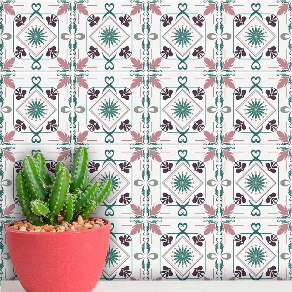 Adesivos de Azulejos Ladrilhos Hidráulicos Modelo 115-10x10cm Adesivos de Azulejos Ladrilhos Hidráulicos Modelo 115-10x10cm