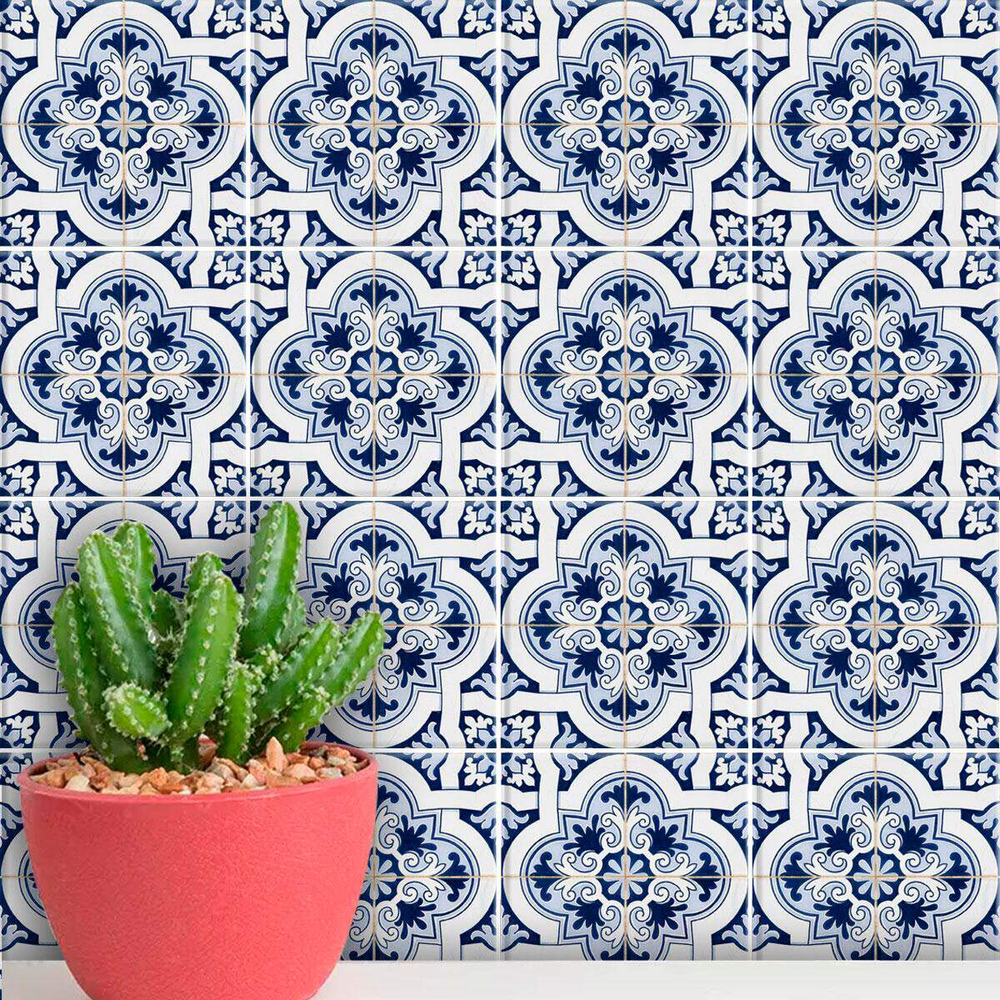 Adesivos de Azulejos Ladrilhos Hidráulicos Modelo 15-15x15cm Adesivos de Azulejos Ladrilhos Hidráulicos Modelo 15-15x15cm