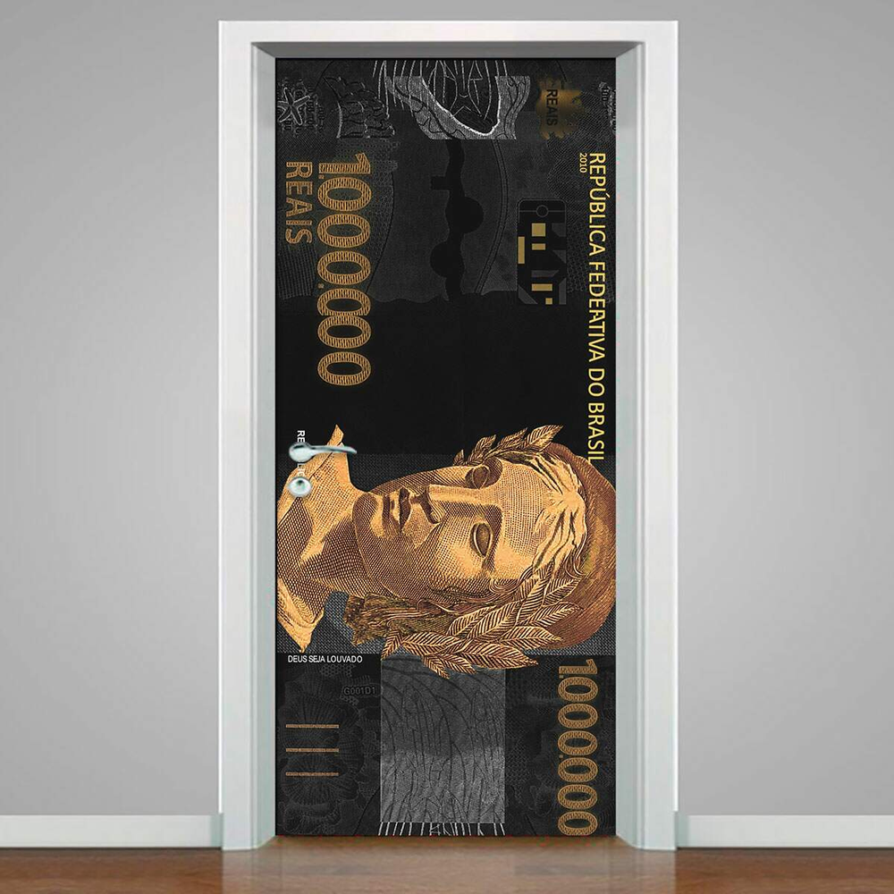 Adesivo para Porta Nota de Um Milhão de Reais-73X210Cm Adesivo para Porta Nota de Um Milhão de Reais-73X210Cm