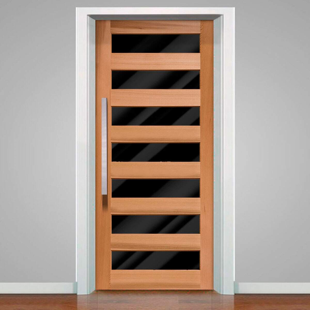 Adesivo para Porta Tema Madeira com Vidro 07-63X210Cm Adesivo para Porta Tema Madeira com Vidro 07-63X210Cm