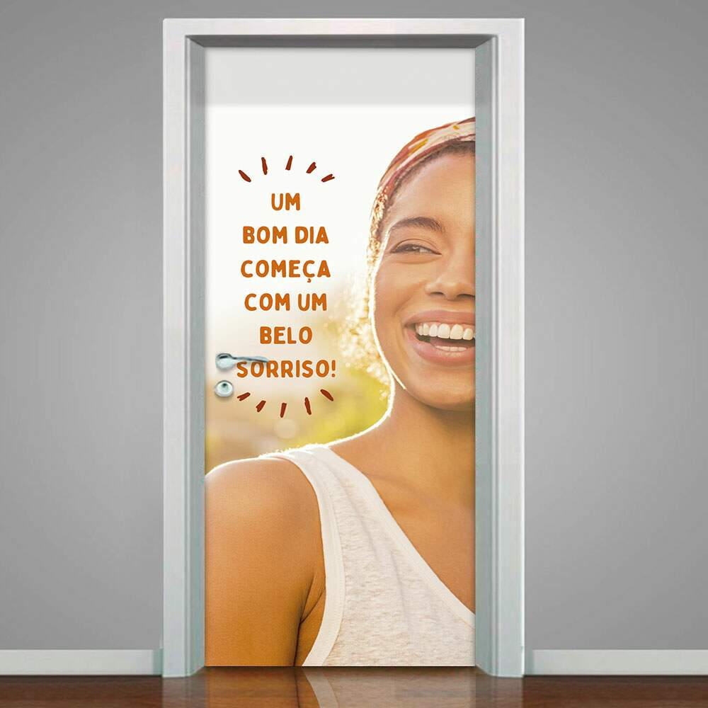 Adesivo de Porta Belo Sorriso-63X210Cm Adesivo de Porta Belo Sorriso-63X210Cm