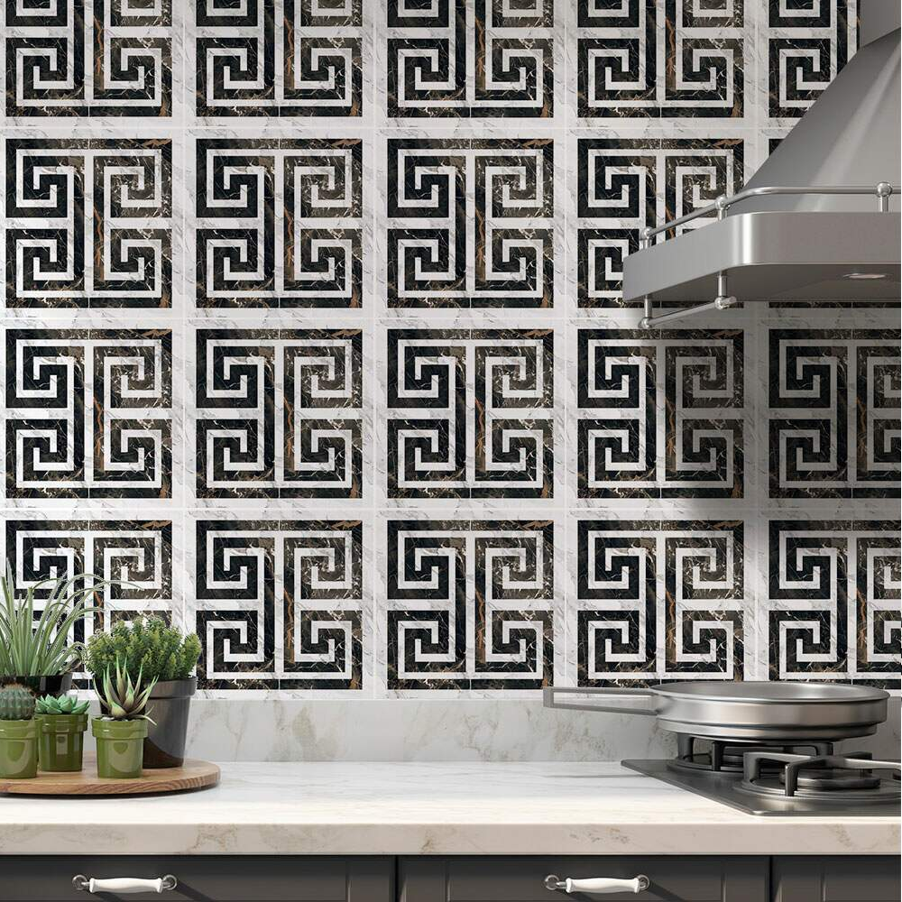 Adesivos de Azulejos Ladrilhos Cartela Mármore Preto e Branco 06-20x20cm Adesivos de Azulejos Ladrilhos Cartela Mármore Preto e Branco 06-20x20cm