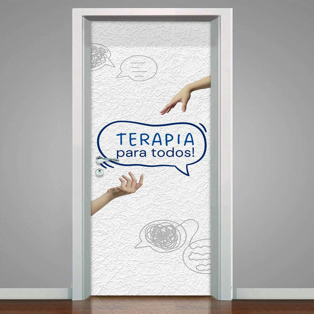 Adesivo de Porta para Psicologia Terapia para Todos-73X210Cm Adesivo de Porta para Psicologia Terapia para Todos-73X210Cm