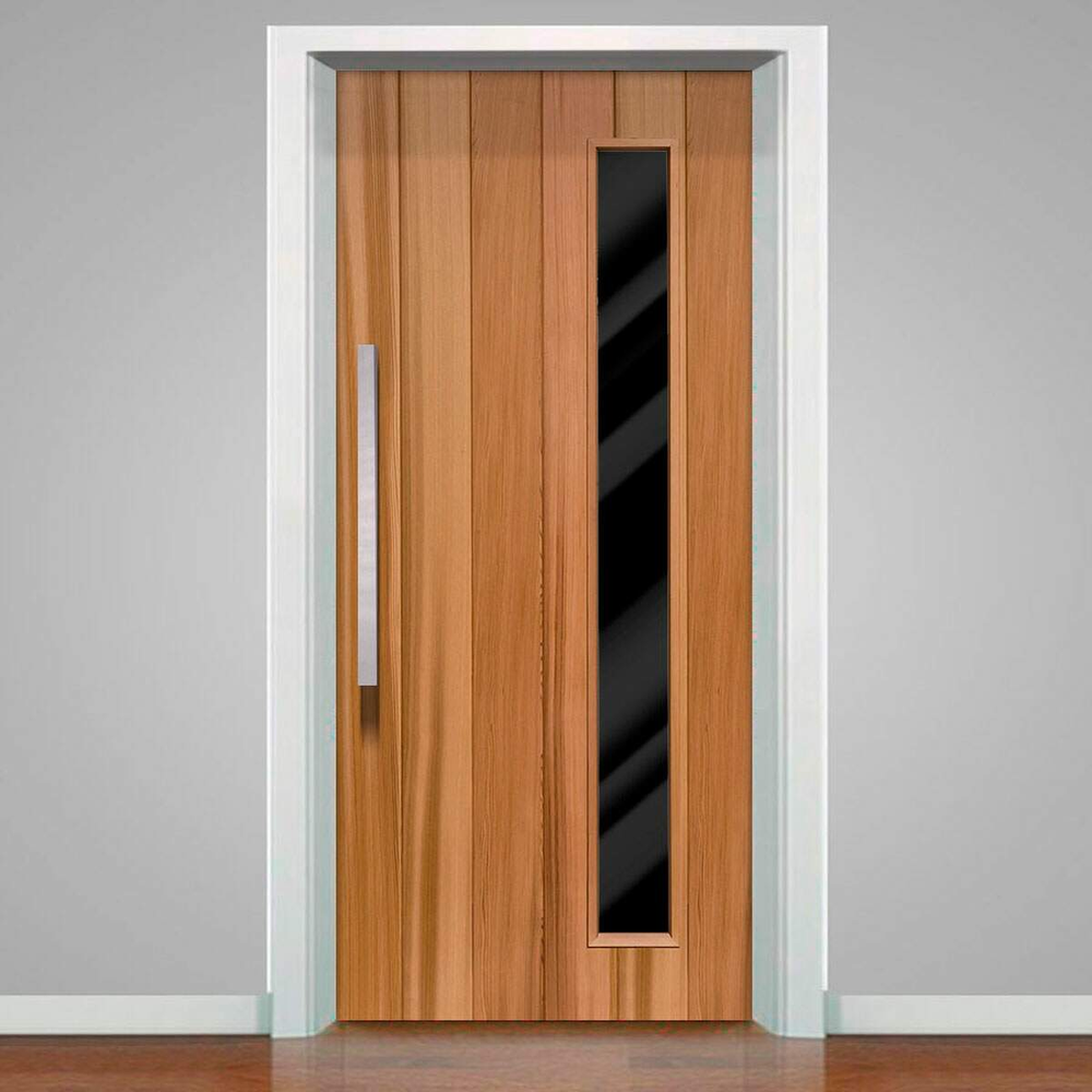 Adesivo para Porta Tema Madeira com Vidro 03-93X210Cm Adesivo para Porta Tema Madeira com Vidro 03-93X210Cm