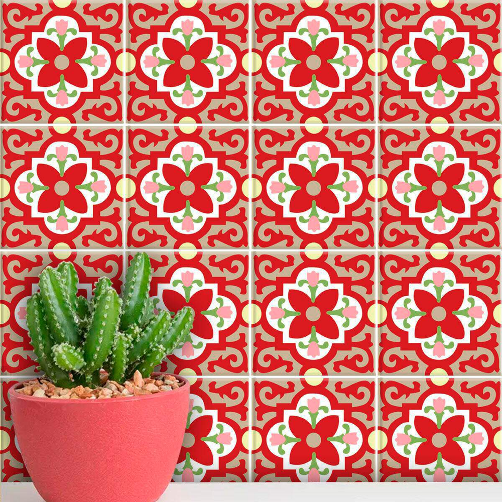 Adesivos de Azulejos Ladrilhos Hidráulicos Modelo 36-15x15cm Adesivos de Azulejos Ladrilhos Hidráulicos Modelo 36-15x15cm