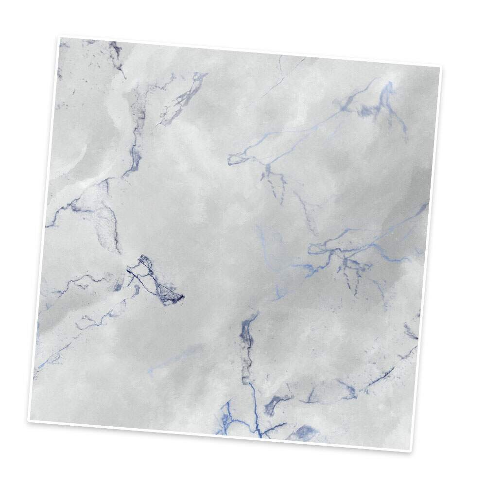 Adesivo para Azulejo Unitário Mármore com Detalhes Azul-15x15cm Adesivo para Azulejo Unitário Mármore com Detalhes Azul-15x15cm