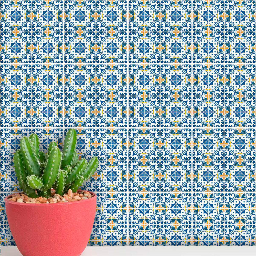 Adesivos de Azulejos Ladrilhos Hidráulicos Modelo 56-10x10cm Adesivos de Azulejos Ladrilhos Hidráulicos Modelo 56-10x10cm