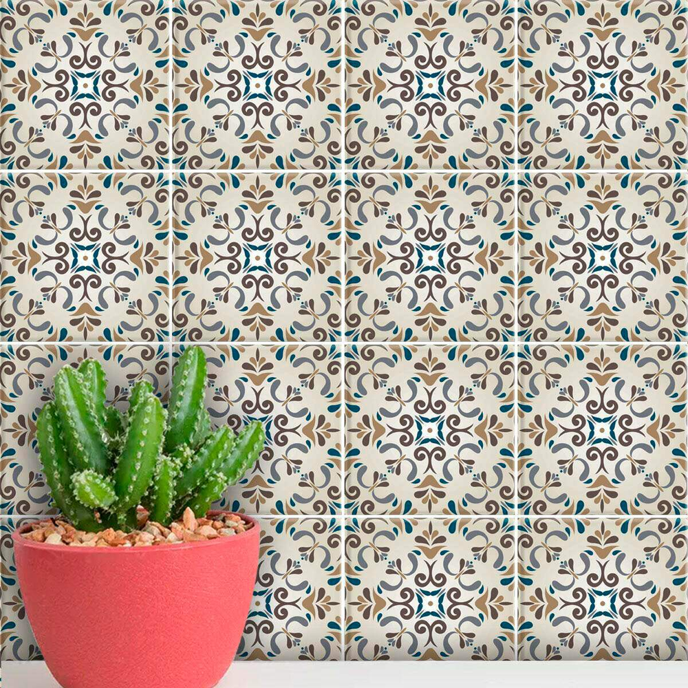 Adesivos de Azulejos Ladrilhos Hidráulicos Modelo 45-10x10cm Adesivos de Azulejos Ladrilhos Hidráulicos Modelo 45-10x10cm