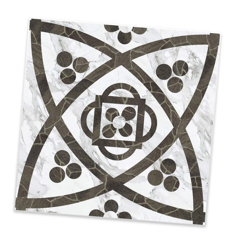 Adesivo para Azulejo Unitário Mármore Preto e Branco 15-15x15cm Adesivo para Azulejo Unitário Mármore Preto e Branco 15-15x15cm