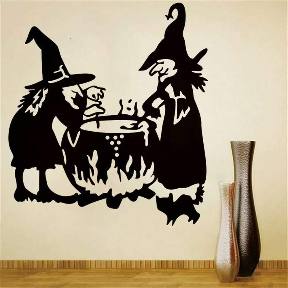 Adesivo de Parede Helloween Bruxas em Volta do Caldeirão- Medio 58x64cm Adesivo de Parede Helloween Bruxas em Volta do Caldeirão- Medio 58x64cm