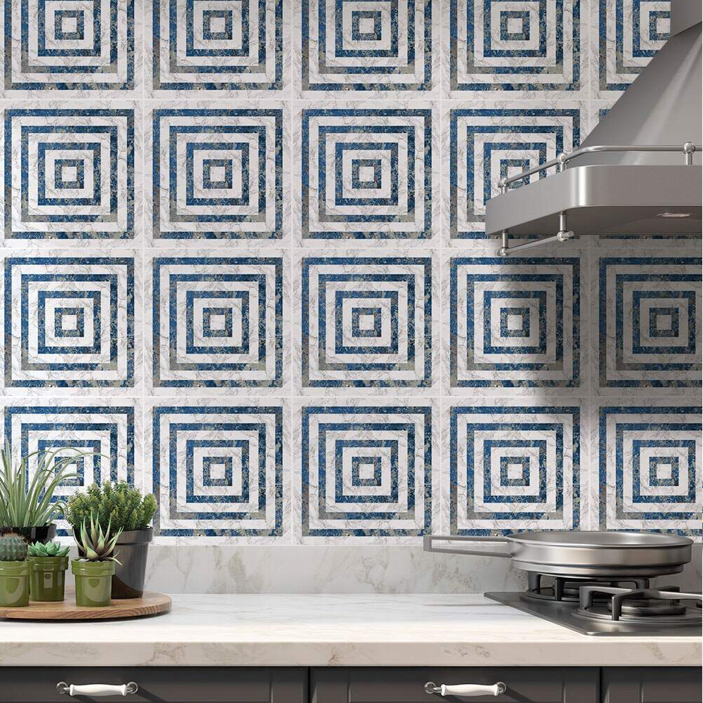 Adesivos de Azulejos Ladrilhos Cartela Mármore Azul Escuro e Branco 09-10x10cm Adesivos de Azulejos Ladrilhos Cartela Mármore Azul Escuro e Branco 09-10x10cm