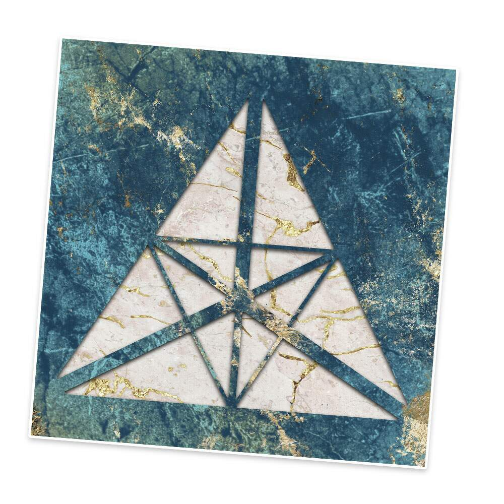 Adesivo para Azulejo Unitário Mármore Triangulo Azul-15x15cm Adesivo para Azulejo Unitário Mármore Triangulo Azul-15x15cm