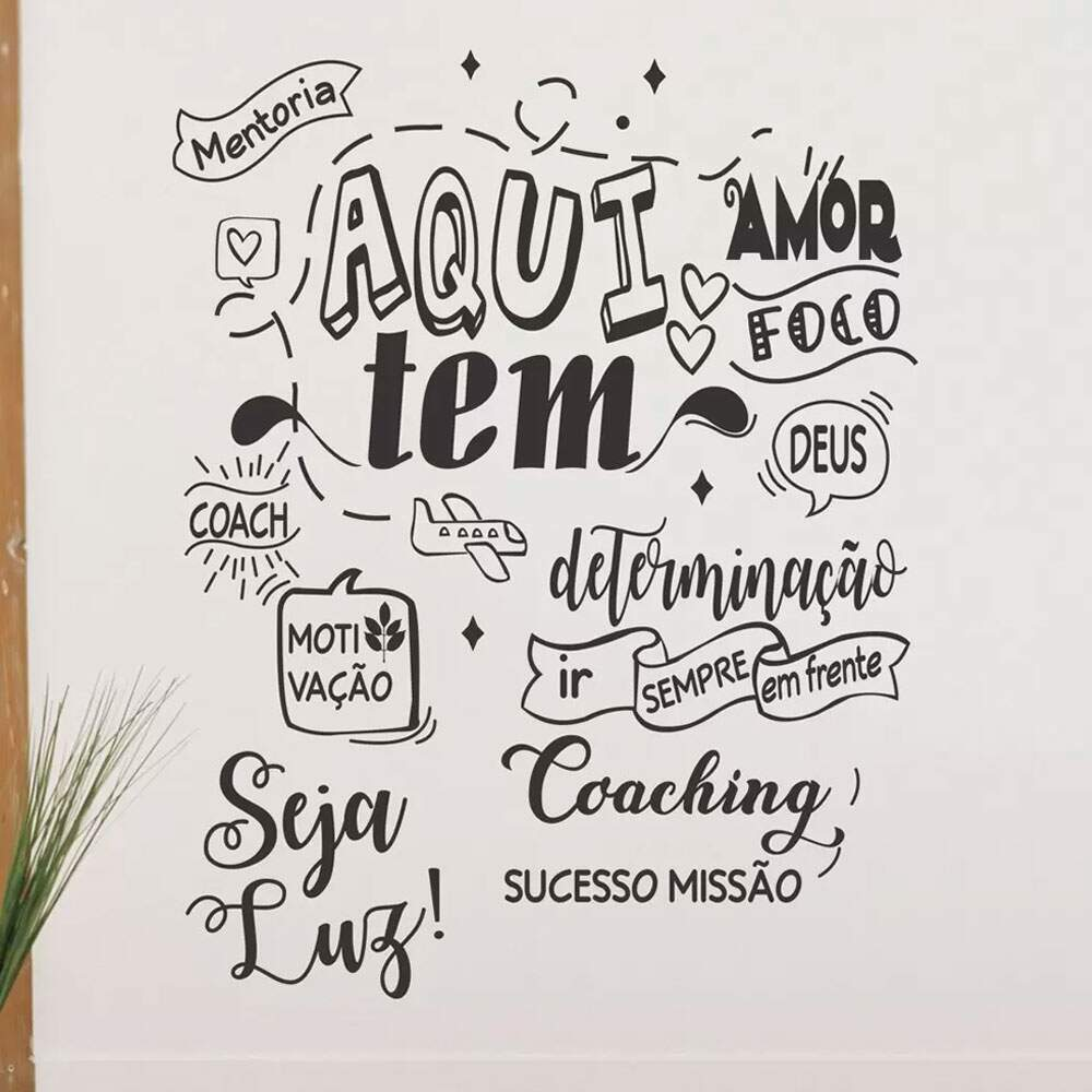 Adesivo de Parede Frase Aqui Tem Amor- Medio 58x74cm