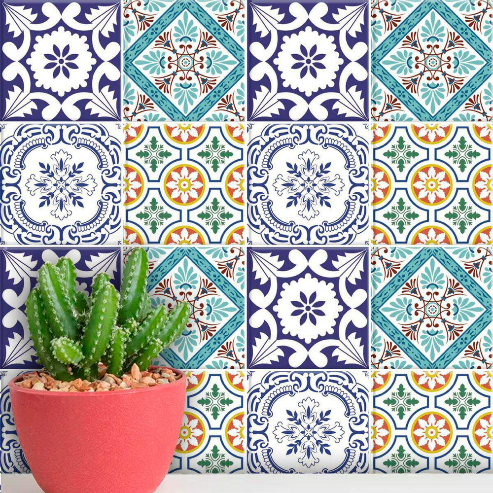Adesivos de Azulejos Ladrilhos Hidráulicos Modelo 32-20x20cm Adesivos de Azulejos Ladrilhos Hidráulicos Modelo 32-20x20cm