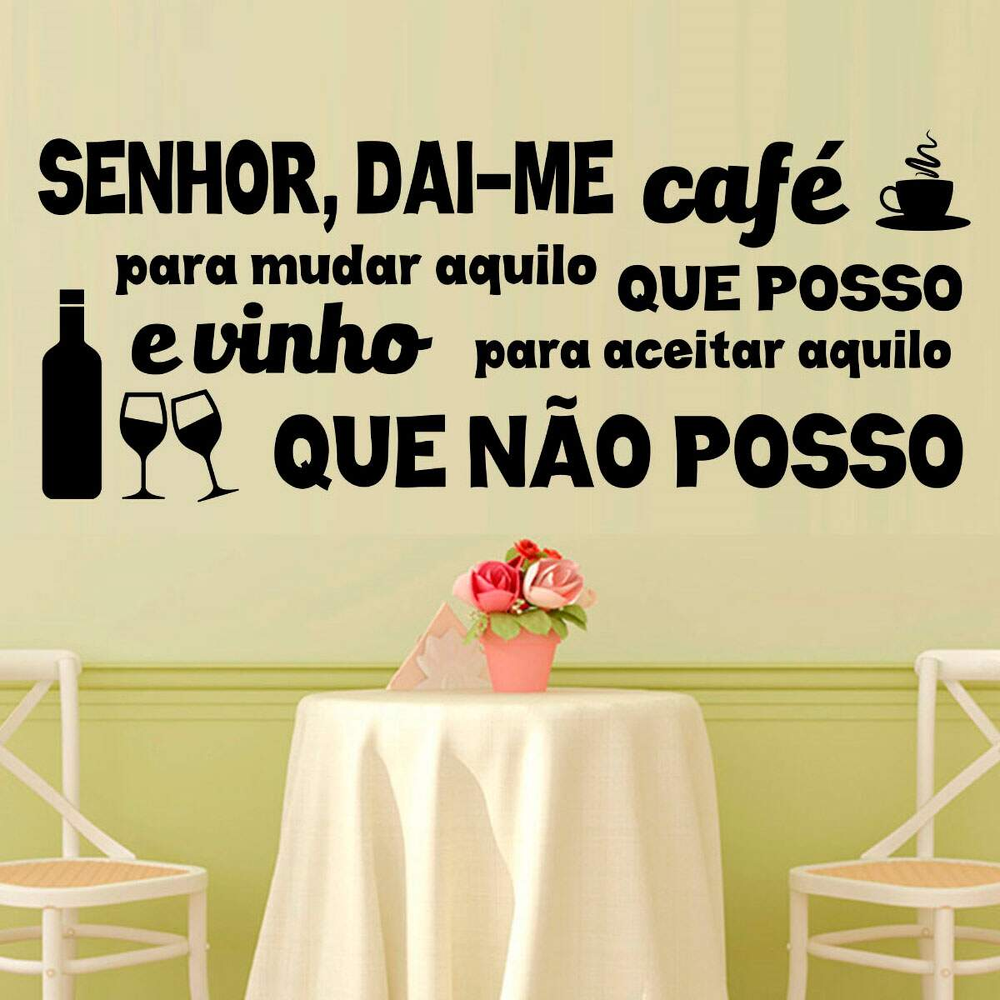 Adesivo de Parede Senhor Dai-me o Café- Grande 124x50cm Adesivo de Parede Senhor Dai-me o Café- Grande 124x50cm