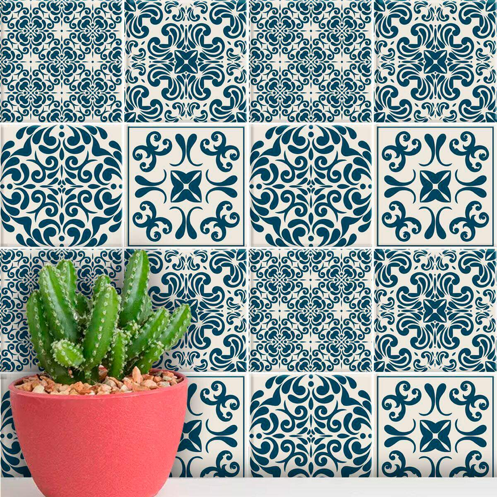 Adesivos de Azulejos Ladrilhos Hidráulicos Modelo 46-15x15cm Adesivos de Azulejos Ladrilhos Hidráulicos Modelo 46-15x15cm