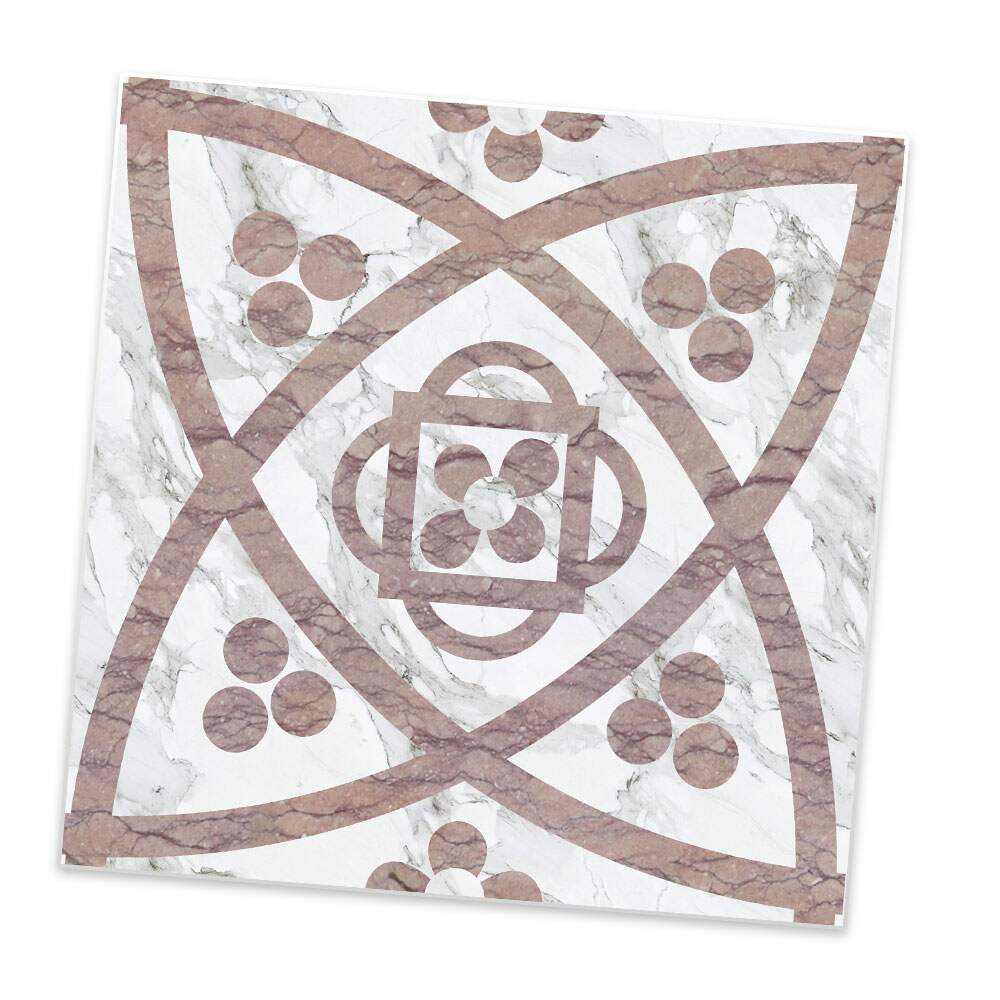 Adesivo para Azulejo Unitário Mármore Rose e Branco 12-15x15cm Adesivo para Azulejo Unitário Mármore Rose e Branco 12-15x15cm