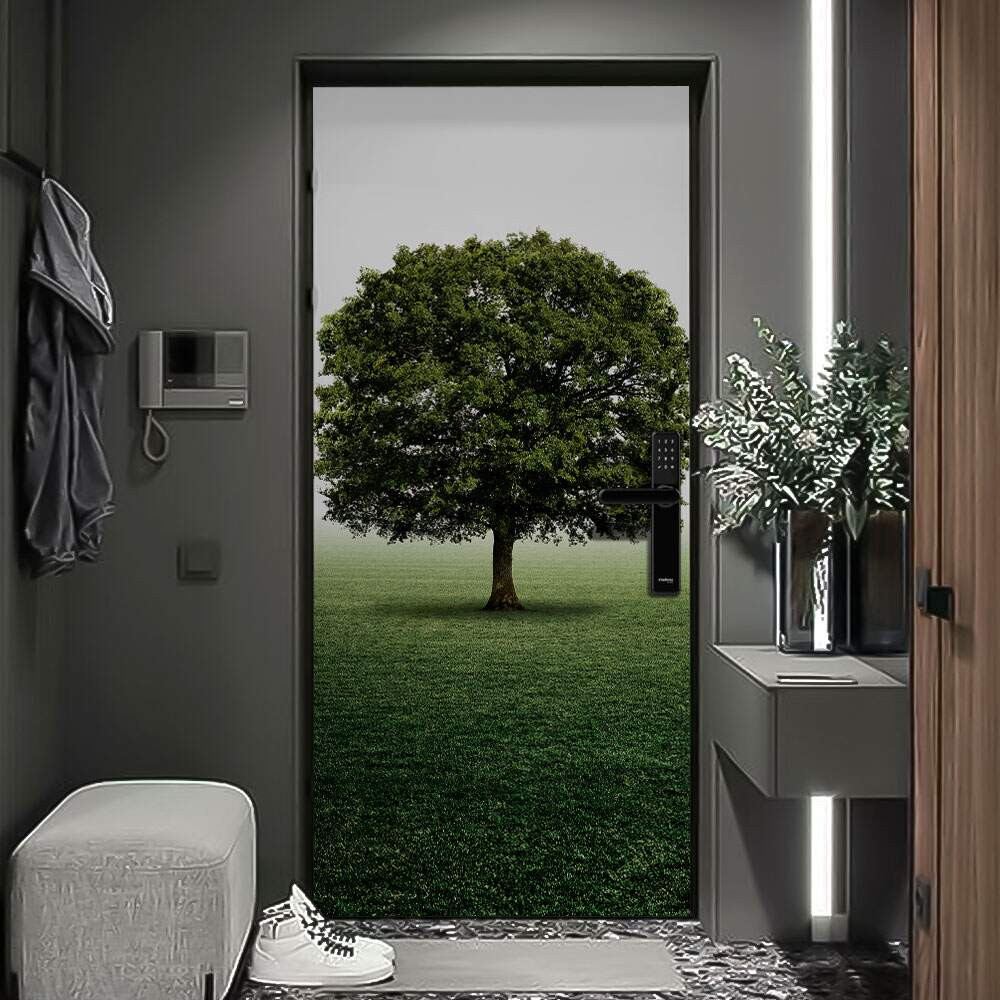 Adesivo de Porta Árvore da Vida-63X210Cm Adesivo de Porta Árvore da Vida-63X210Cm