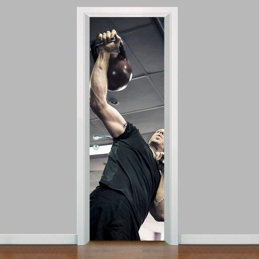 Adesivo para Porta Exercício Funcional Homem-63X210Cm Adesivo para Porta Exercício Funcional Homem-63X210Cm