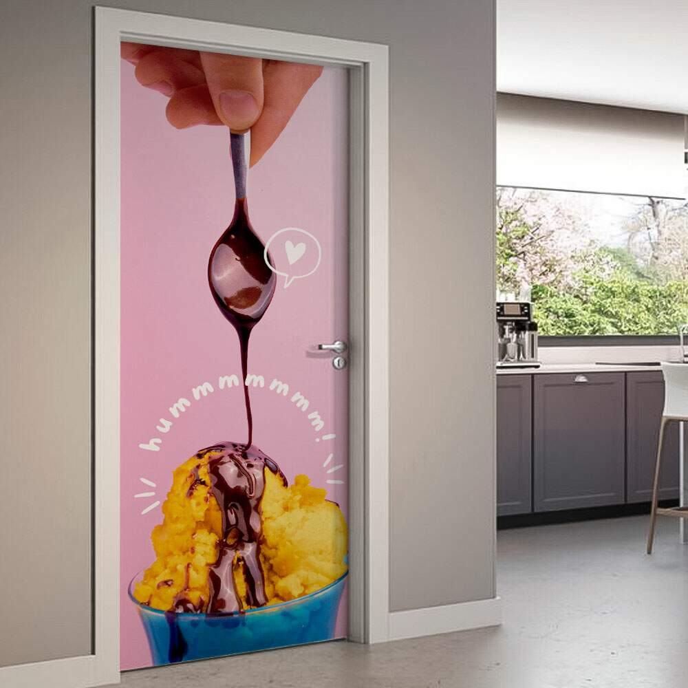 Adesivo de Porta Hummm! Sorvete-93X210Cm Adesivo de Porta Hummm! Sorvete-93X210Cm