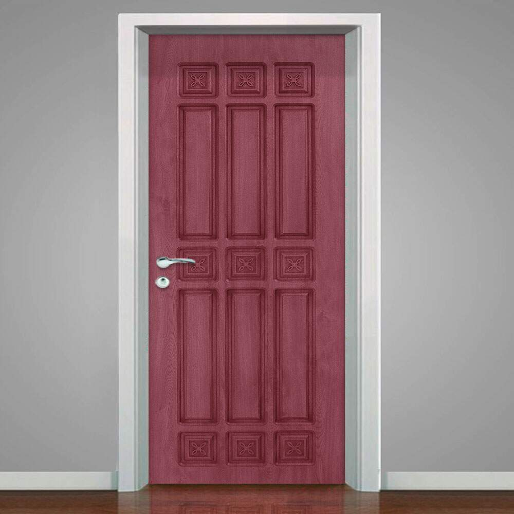 Adesivo para Porta Madeira Vermelha-93X210Cm Adesivo para Porta Madeira Vermelha-93X210Cm