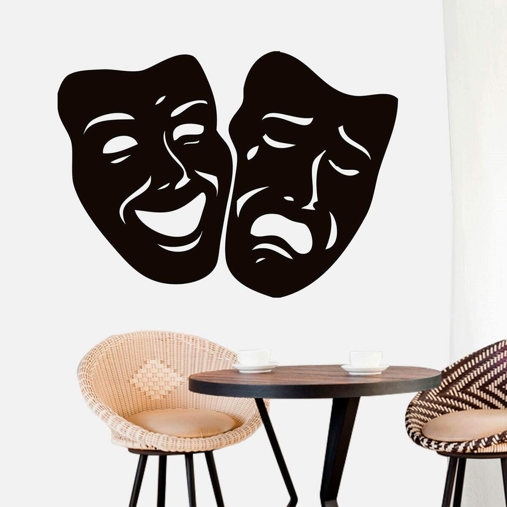 Adesivo de Parede Máscaras de Teatro- Pequeno 38x28cm