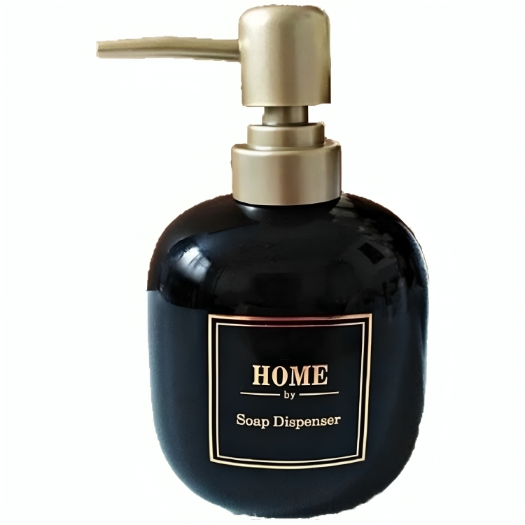 Porta Sabonete Líquido De Porcelana Oval Lavabo Luxo Preto Porta Sabonete Líquido De Porcelana Oval Lavabo Luxo Preto