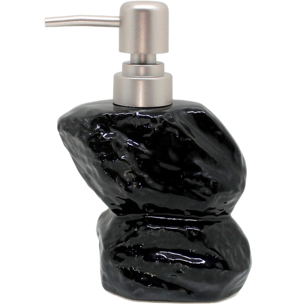 Saboneteira Líquida Decoração Preto Banheiro Cerâmica 350ml Saboneteira Líquida Decoração Preto Banheiro Cerâmica 350ml
