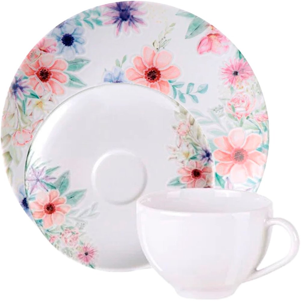 Kit Jogo De Café Lanche 12 Pessoas 24Pçs Floratta Tramontina Kit Jogo De Café Lanche 12 Pessoas 24Pçs Floratta Tramontina
