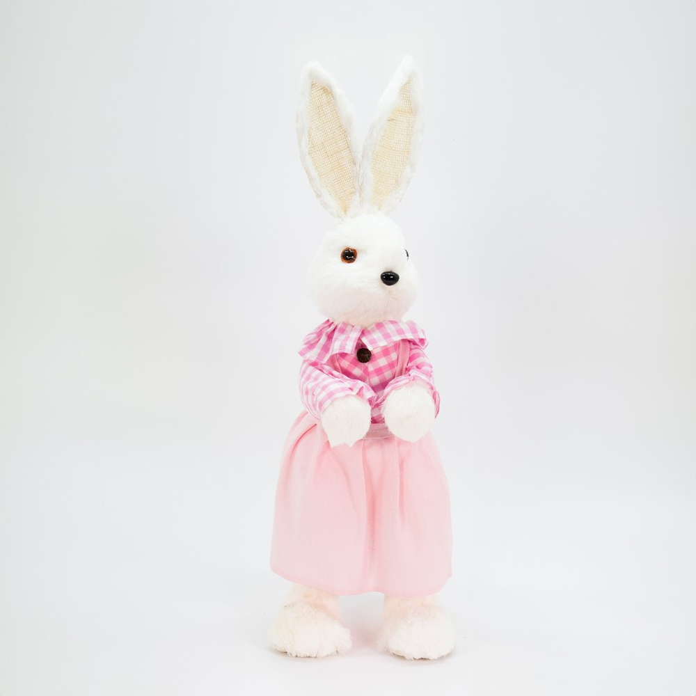 Coelha De Páscoa Decoração Enfeite Coelhinha Vestido Rosa 60cm Coelha De Páscoa Decoração Enfeite Coelhinha Vestido Rosa 60cm