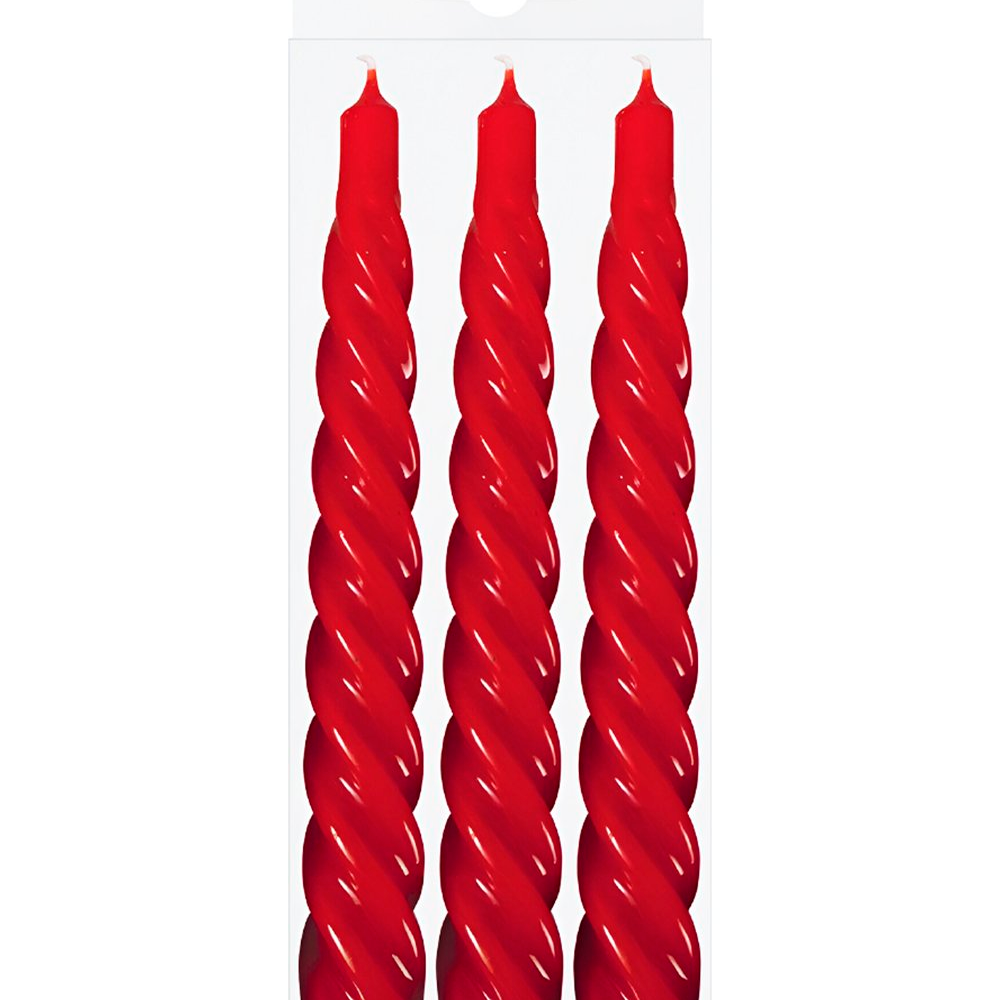 Kit 3 Vela Decoração Natalina Vermelha Torcida 20cm Kit 3 Vela Decoração Natalina Vermelha Torcida 20cm