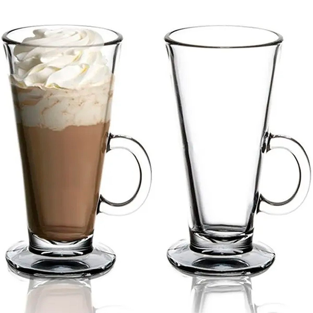 Kit 4 Taças Cappuccino De Vidro Importada Caneca 310ml Coffee Kit 4 Taças Cappuccino De Vidro Importada Caneca 310ml Coffee