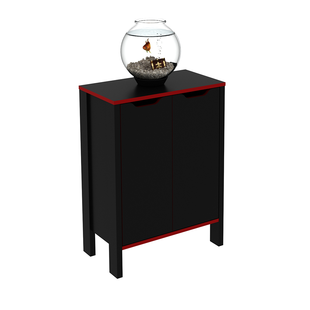 Armário 2 Portas para Escritório Home Office Gamer ME4164 MDP Preto/Vermelho G69 - Gran Belo Armário 2 Portas para Escritório Home Office Gamer ME4164 MDP Preto/Vermelho G69 - Gran Belo