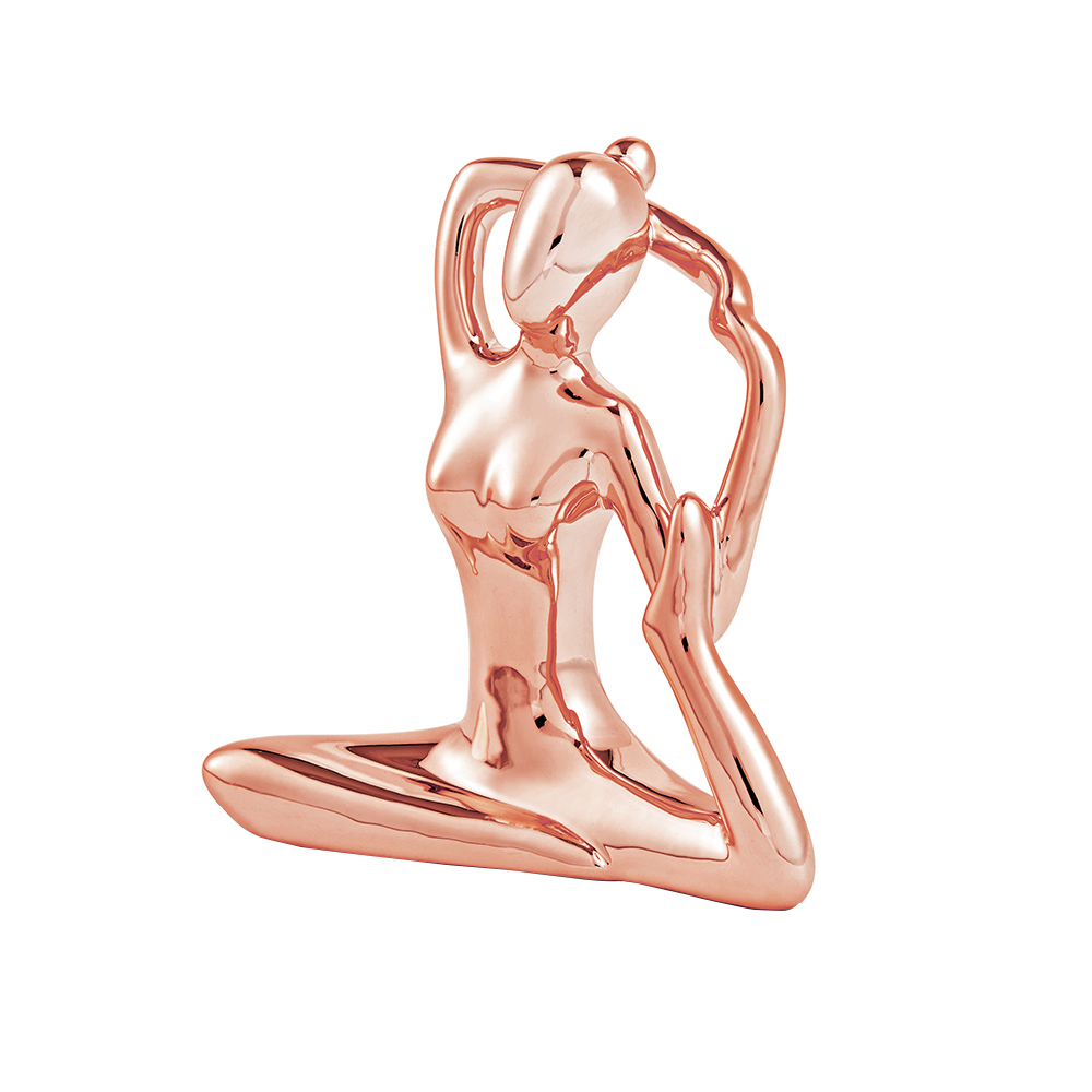 Escultura Decorativa de Yoga em Porcelana 3 Rose G39 - Gran Belo Escultura Decorativa de Yoga em Porcelana 3 Rose G39 - Gran Belo