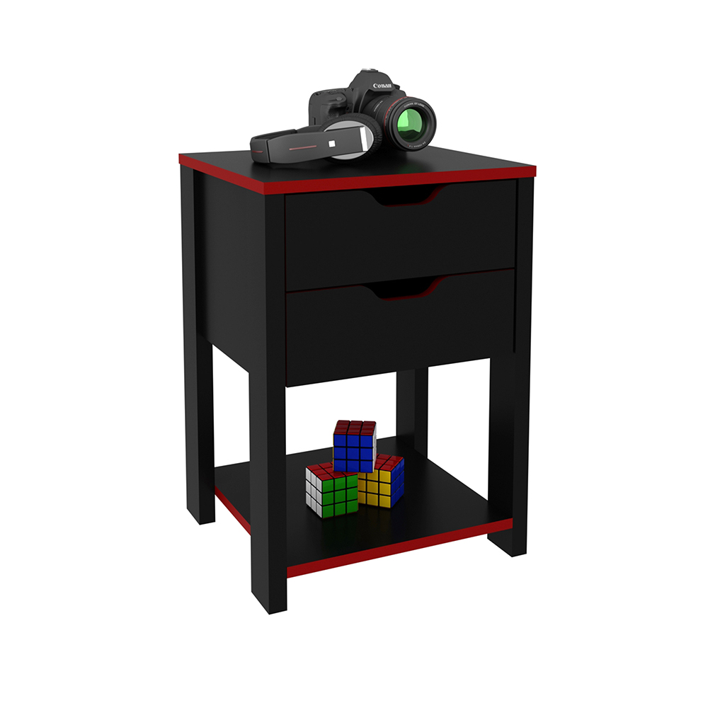 Gaveteiro para Escritório Home Office Gamer ME4163 MDP Preto/Vermelho G69 - Gran Belo Gaveteiro para Escritório Home Office Gamer ME4163 MDP Preto/Vermelho G69 - Gran Belo