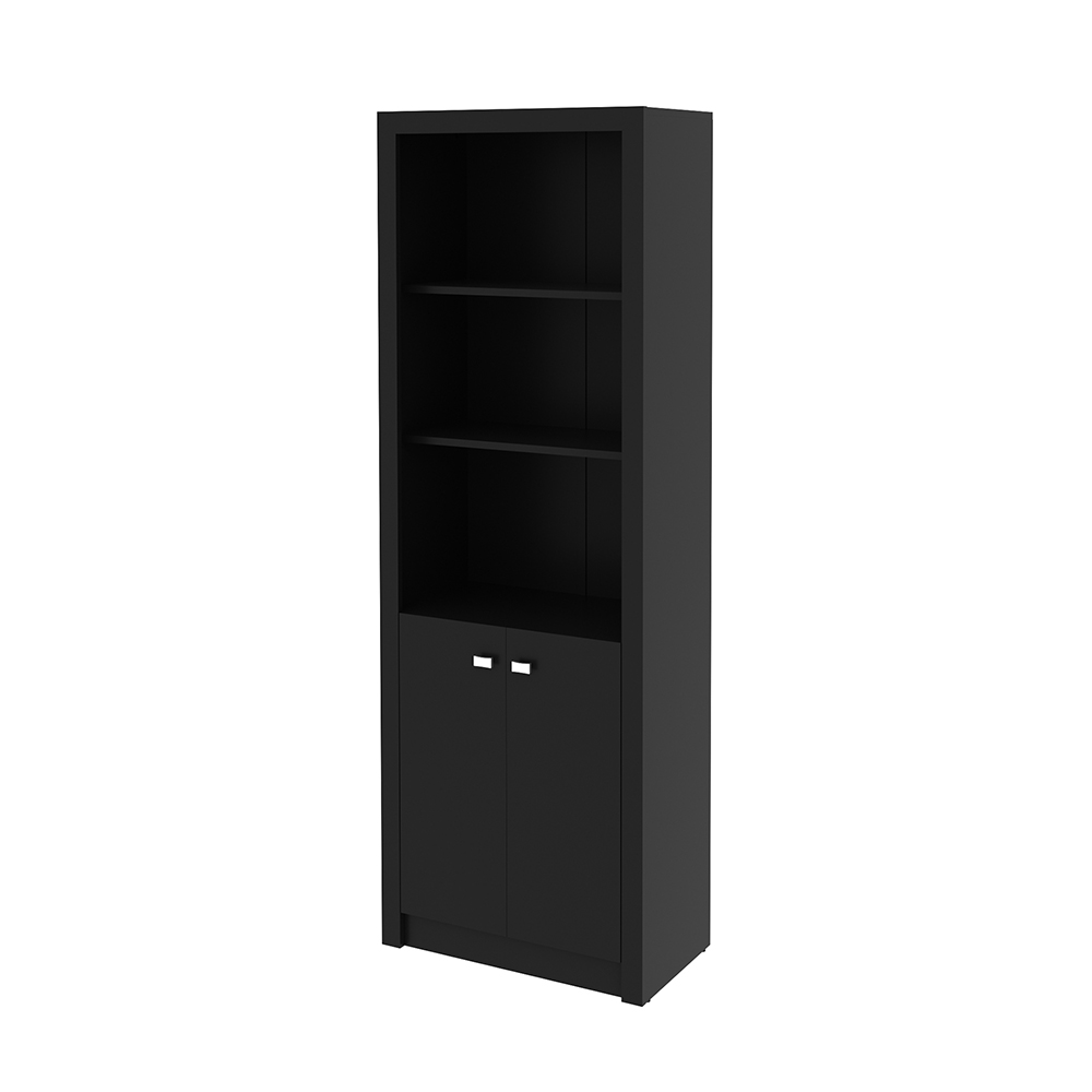 Armário Estante Alto para Escritório Home Office ME4110 MDP Preto G69 - Gran Belo Armário Estante Alto para Escritório Home Office ME4110 MDP Preto G69 - Gran Belo