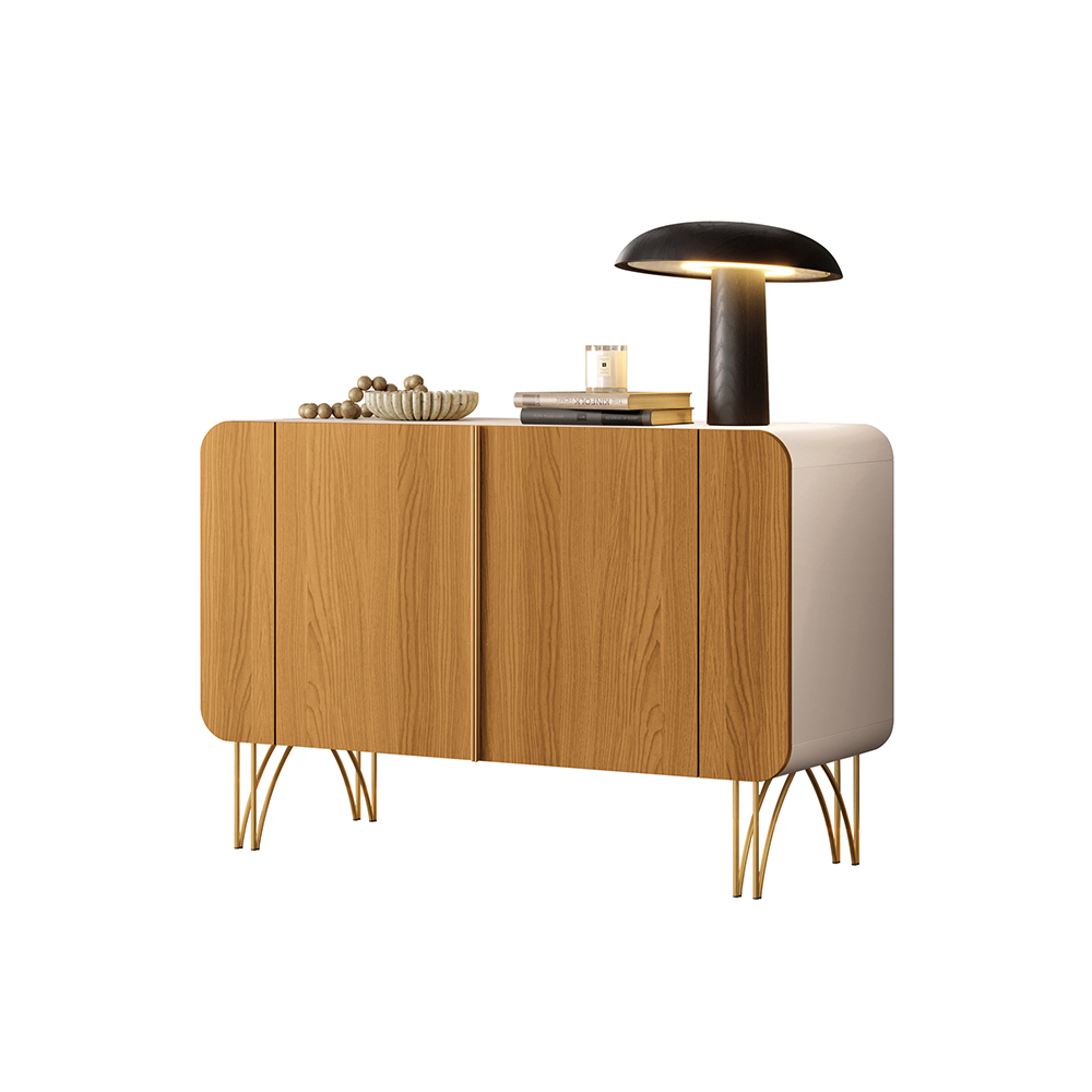 Buffet Decorativo Sala de Estar Bambino MDP/MDF Pés em Aço Off White/Cinamomo G26 - Gran Belo Buffet Decorativo Sala de Estar Bambino MDP/MDF Pés em Aço Off White/Cinamomo G26 - Gran Belo
